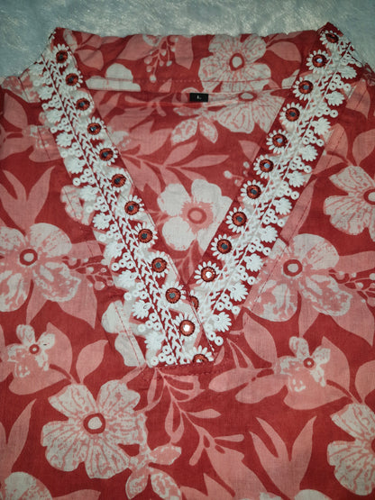 Embroidered Floral Print Three-Piece Suit