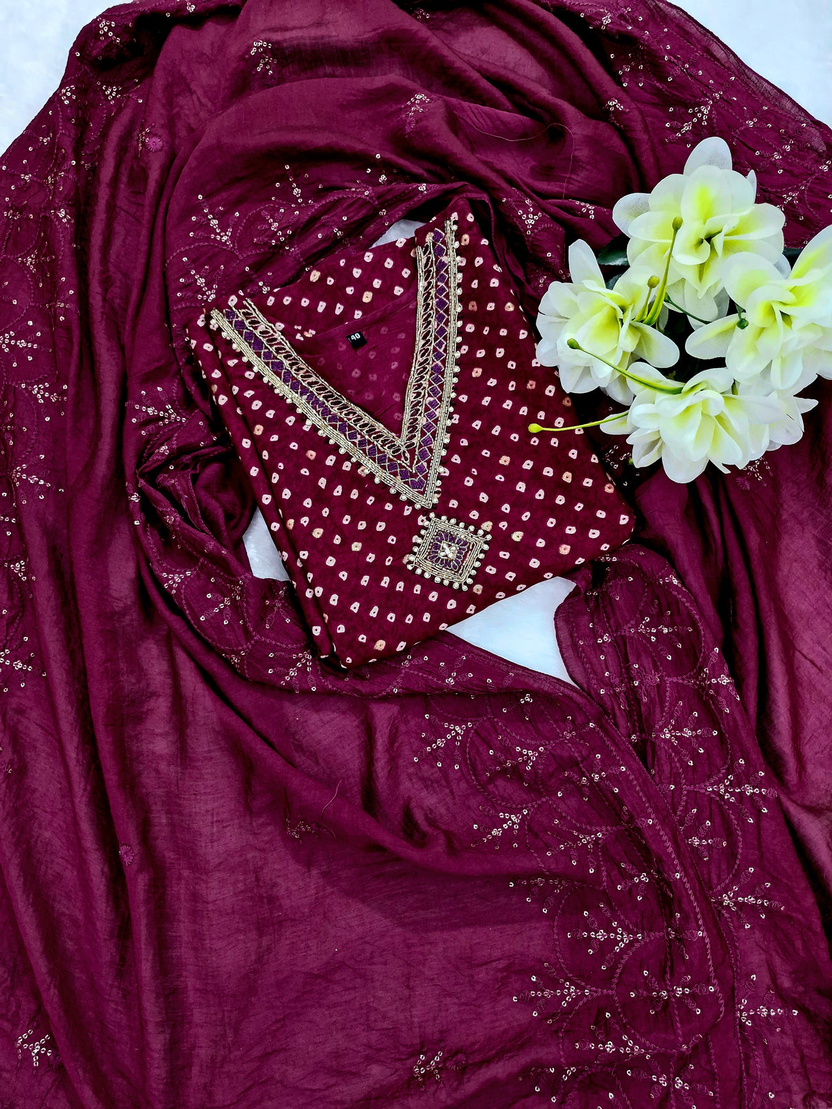 Royal Maroon Suit with Embellished Detailing