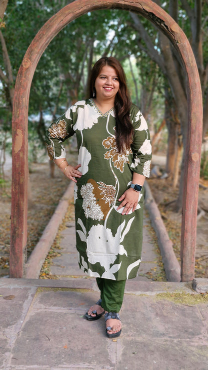 Bloom Cotton Printed Suit Set