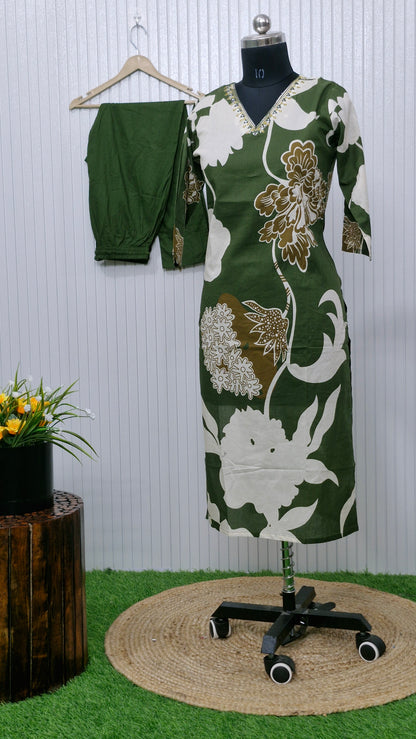 Bloom Cotton Printed Suit Set