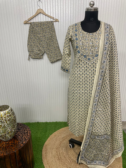 Zehra Block Print Cotton Ensemble