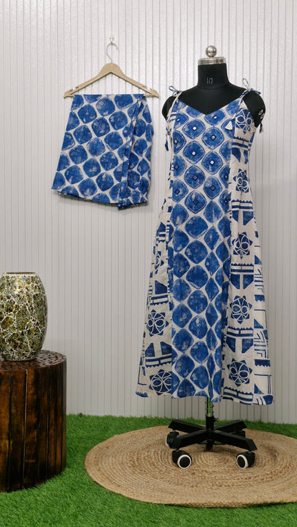 Indigo Symphony Spaghetti Kurta Set