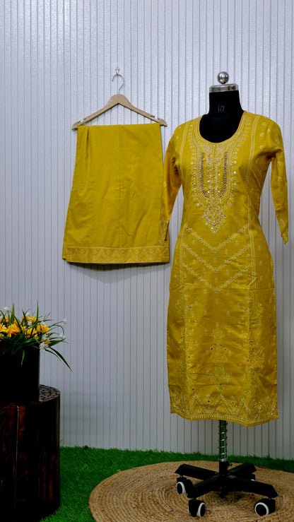 Sunshine Charm Mustard Kurta Set