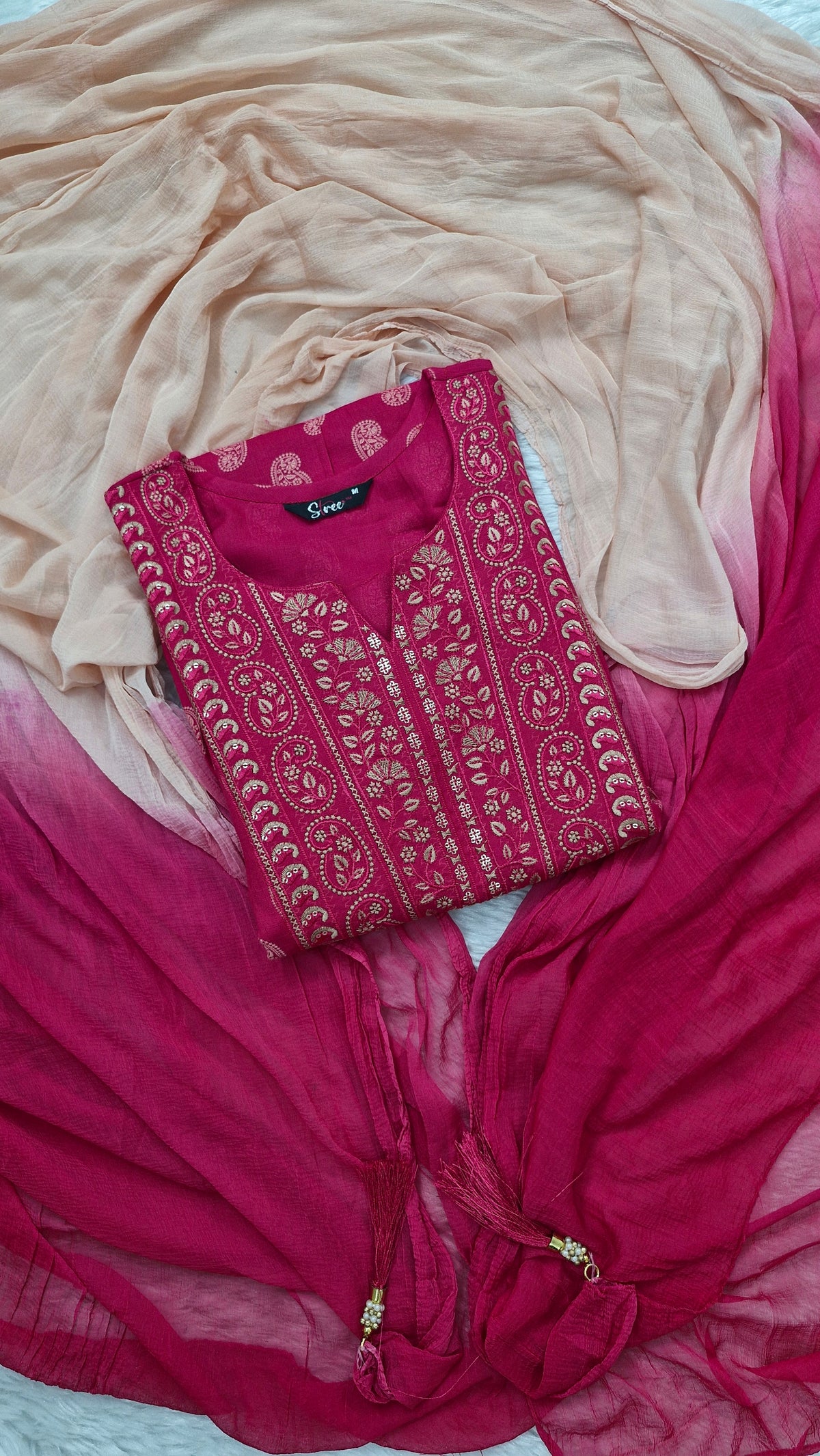 Magenta Bloom Printed Anarkali Suit Set