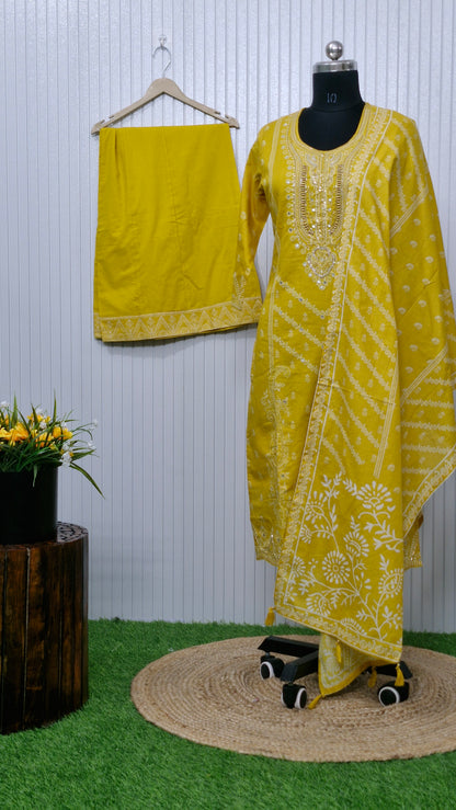 Sunshine Charm Mustard Kurta Set